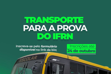 Transporte gratuito para a prova do IFRN 2026