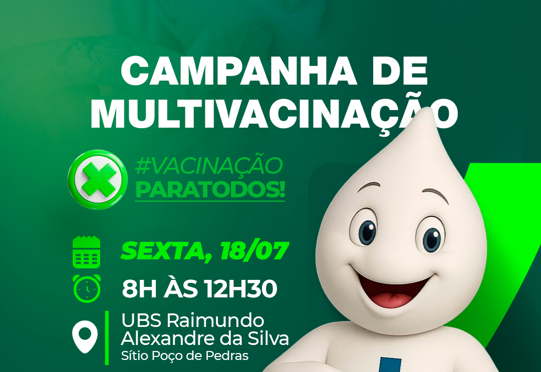 Multivacinação acontece nesta sexta-feira no Sítio Poço de Pedras