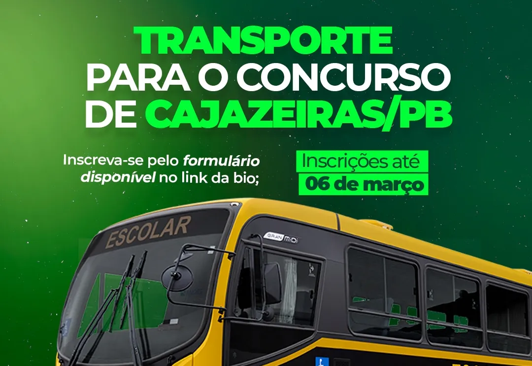 TRANSPORTE PARA CONCURSO DE CAJAZEIRAS/PB