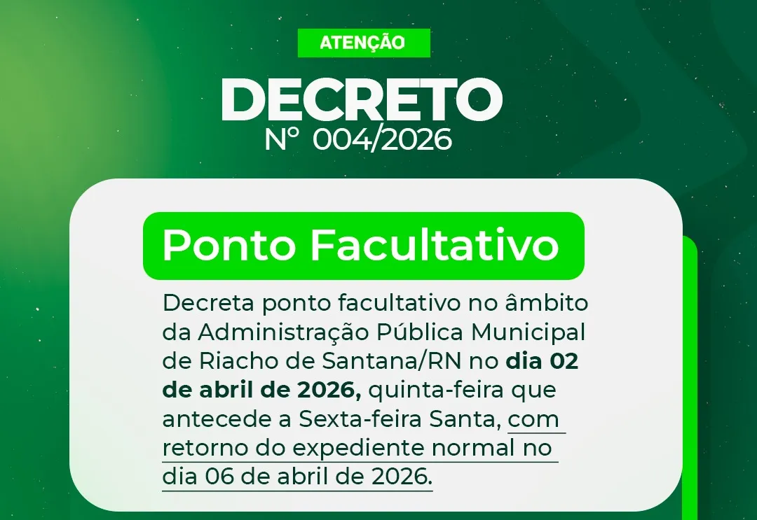 PONTO FACULTATIVO NESTA QUINTA-FEIRA SANTA! 